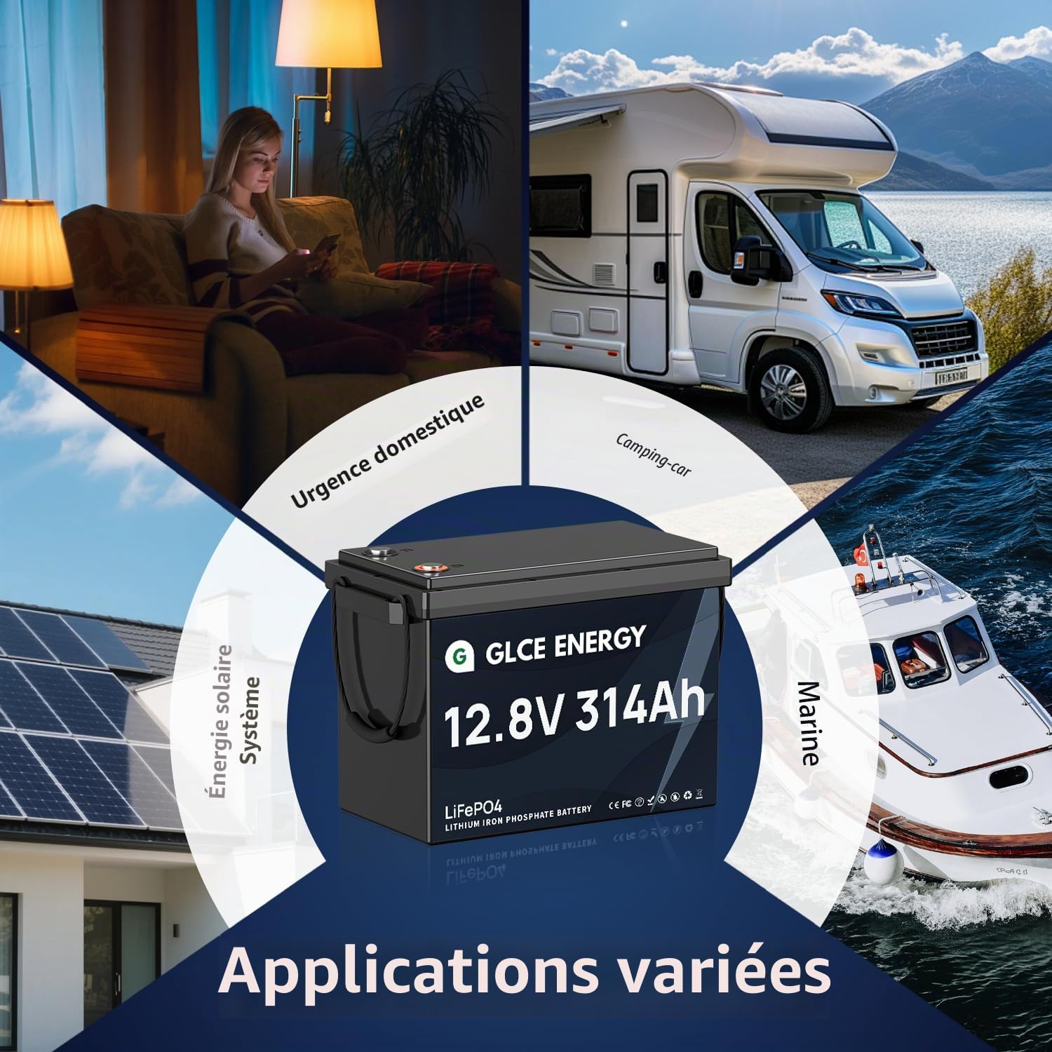 Batterie 12V 300Ah LiFePO4, 3840Wh Batterie au Lithium avec des cellules de qualité A et 200A BMS, 4000~15000 Cycles, Support série/parallèle, Parfait pour l'énergie Solaire