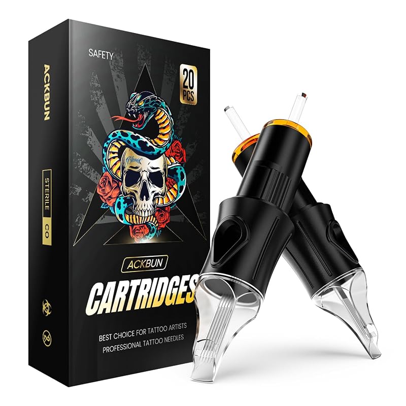 Agulhas para Cartucho de Tatuagem ackbun 1209RM #12 Magnum Redonda Padrão, Pacote com 20
