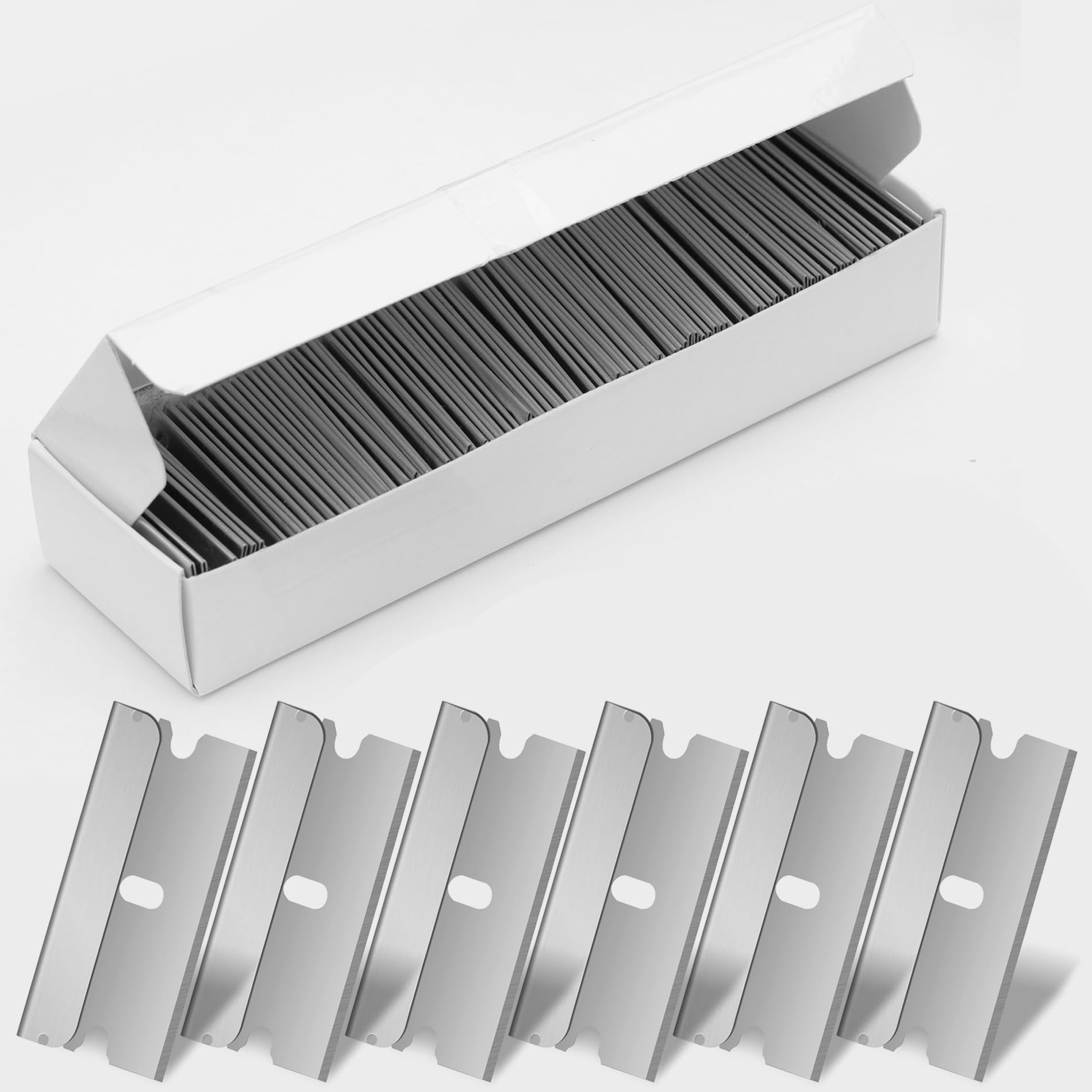 Scraper Blades, 100 Pcs Sticker Remover Plastic Sraper Blade Glass Scraper for Car, Ceramic Hob Decal Remover Non Scratch Oven Paint Scrapper