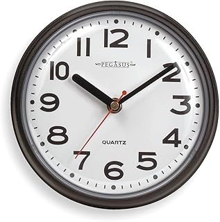 Pegasus 6NN64 Clock, Quartz, Round (1, Black)