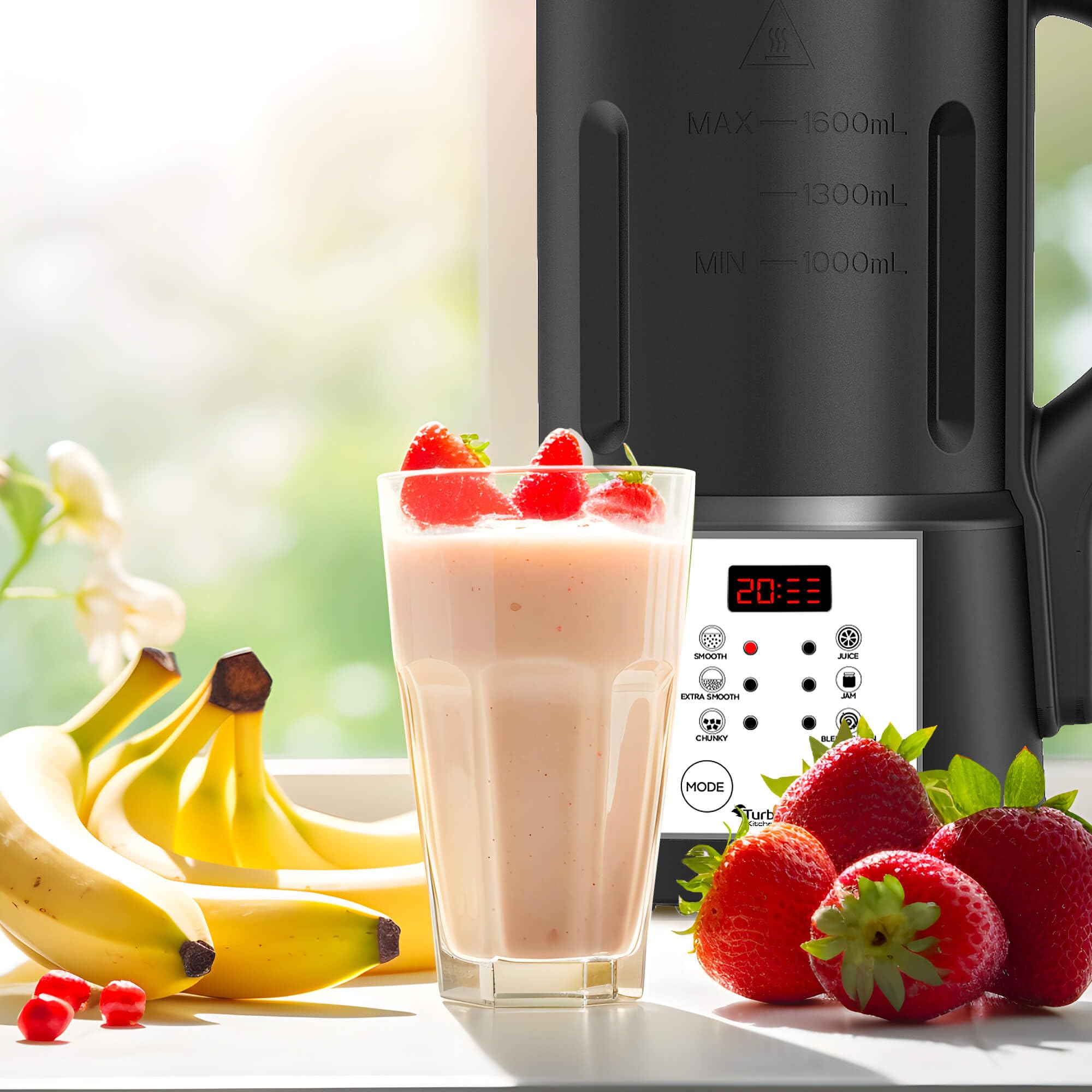 TurboTronic Mixeur à Soupe 1,6L, 1000W - 6 Programmes, Multifonction pour Soupes, Smoothies et Alimentation pour Bébés - Idéal pour les Familles