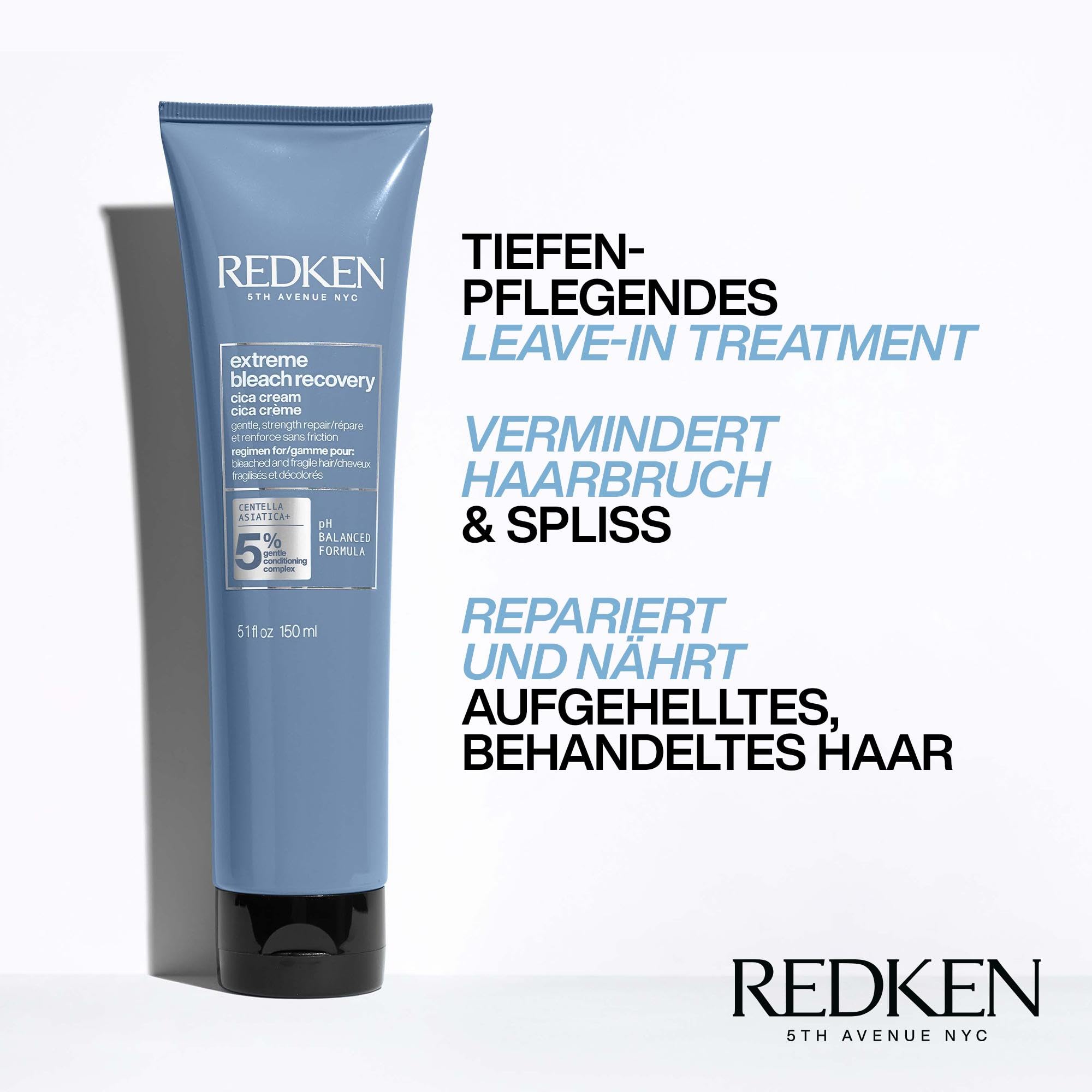 Redken | Haarlotion für blondierte und gebleichte Haare, Repariert und regeneriert, Mit Centella Asiatica, Extreme Bleach Recovery Cica, 150 ml