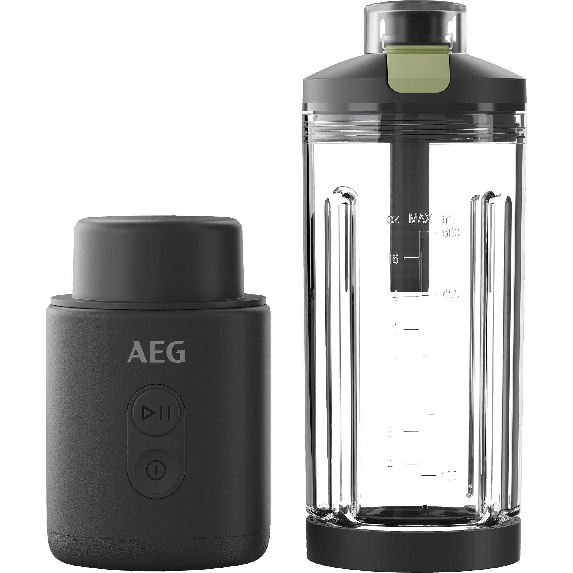 AEG Tragbarer Standmixer, auslaufsicherer 500 ml Trinkbehälter, PB4-1-2CG | Akku Smoothie Maker wiederaufladbar, kabellos, Crushed Ice, Smoothies in 30s, für Gym, Büro und Reisen, BPA frei