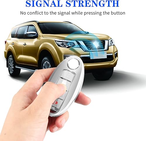 Miniatura 4 de QBUC Funda para llavero Nissan con llavero de TPU suave para llave de 2017-2021 Altima, Rogue, Maxima, Sentra, Infiniti, Armada, Sedán, Murano,