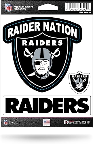 Vista 11 de Rico Industries NFL Football Triple Spirit Stickers Hoja de calcomanías triples Primario