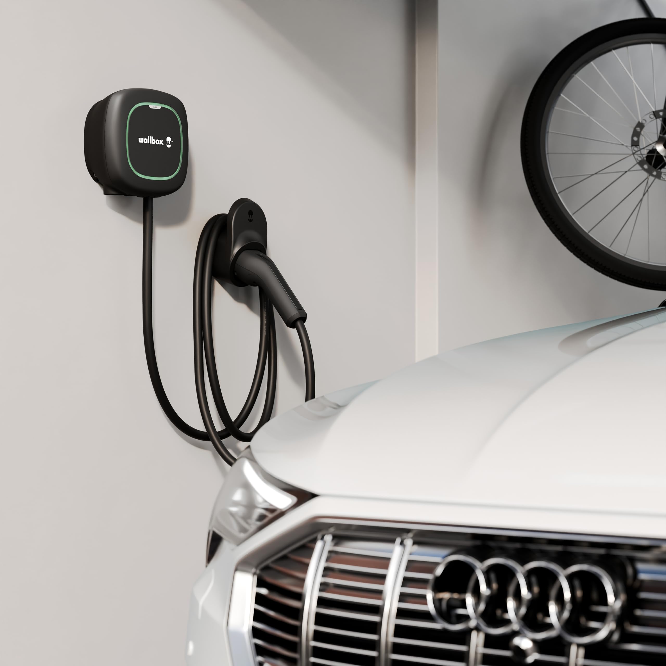 Wallbox Pulsar Max 7.4kW - Chargeur Voiture Electrique 32 A - Câble Recharge 7 Mètres - Chargeur EV Typo 2 avec WiFi et Bluetooth - Compatible avec EV/PHEV et Usage Intérieur/Extérieur - Noir
