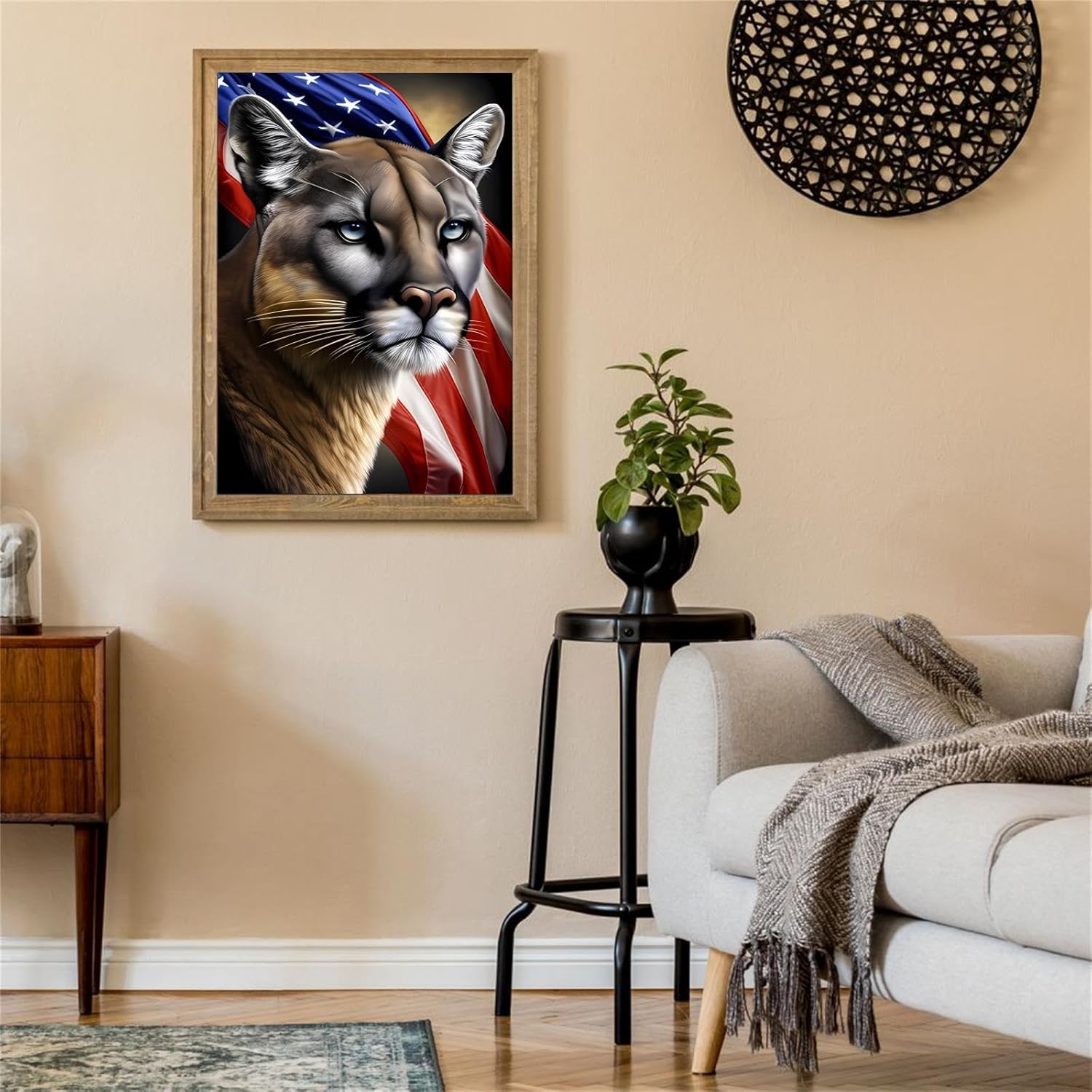 Worihut Cougar Diamond Painting Kits for Adults, 5D DIY Full Round Diamond Art with Accessories & Tools,Wall Decoration Crafts for Home Wall Decor Valentine's Day Gifts 16x24 Inch