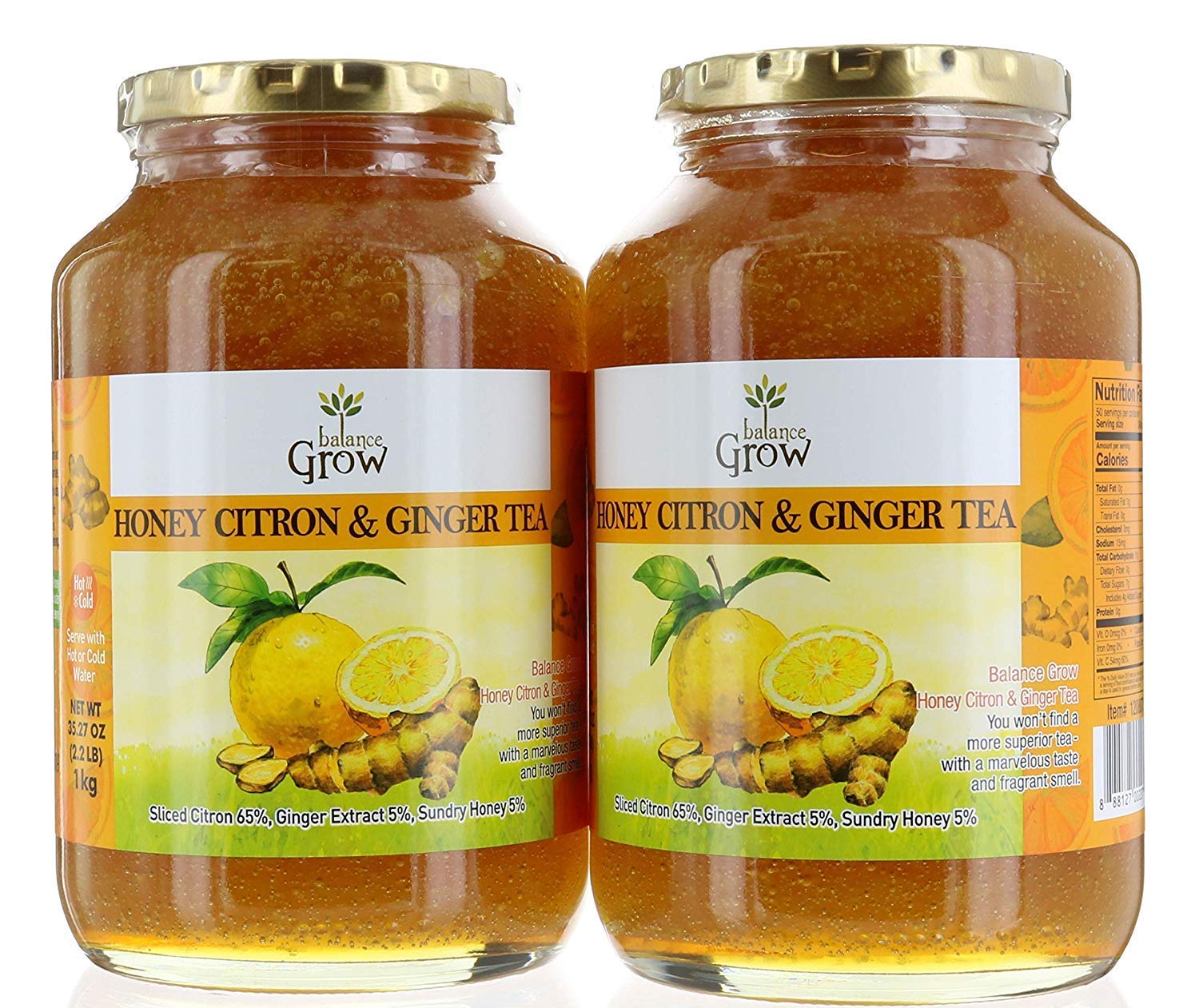 BALANCE GROW HONEY CITRON & GINGER TEA 2.2 LB - PACK OF 6