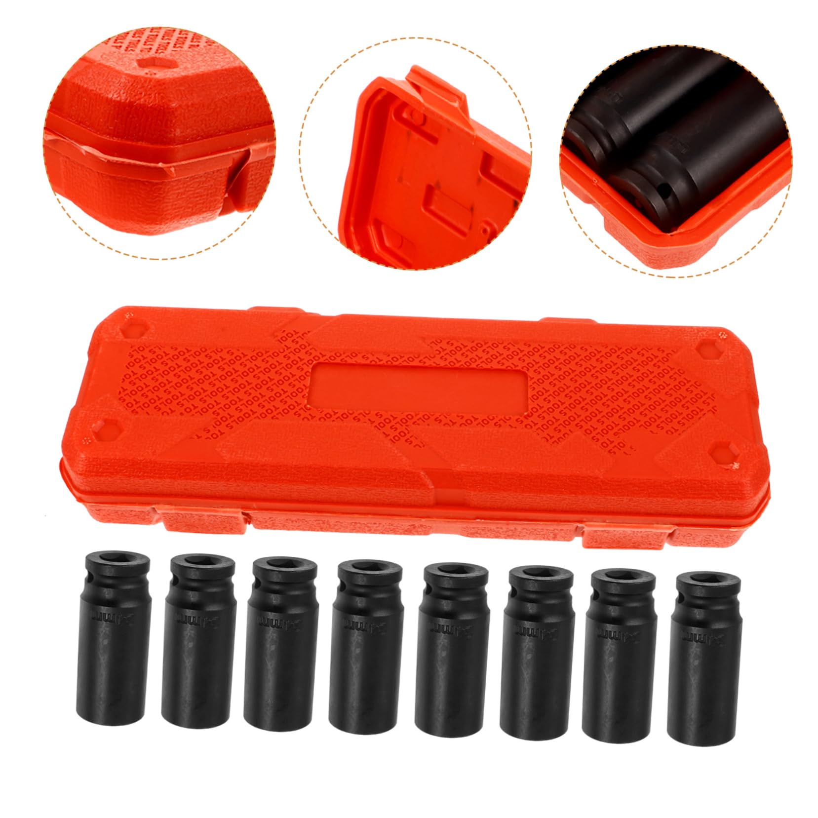ORFOFE 10pezzi Bussole Profonde Custodia Per Riparazioni Auto Set Bussole Per Avvitatore Ad Impulsi Accessori Per Meccanici e