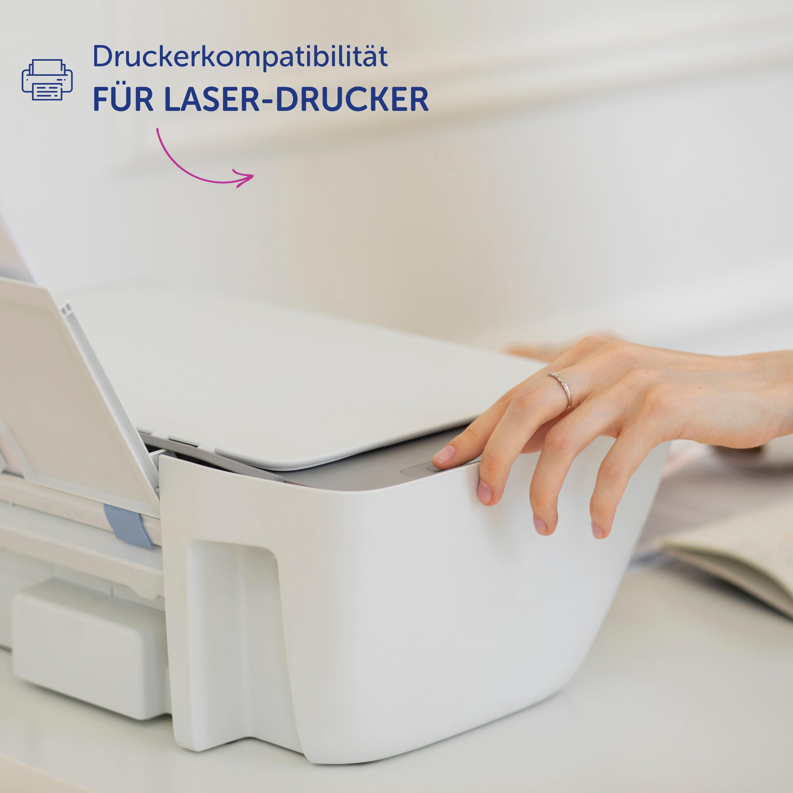 AVERY Zweckform L4785-20 Namensetiketten (200 Namensaufkleber, 80x50mm auf A4, selbstklebend, bedruckbare Textiletiketten aus Acetatseide für Laserdrucker, rückstandsfrei ablösbar) 20 Blatt, weiß