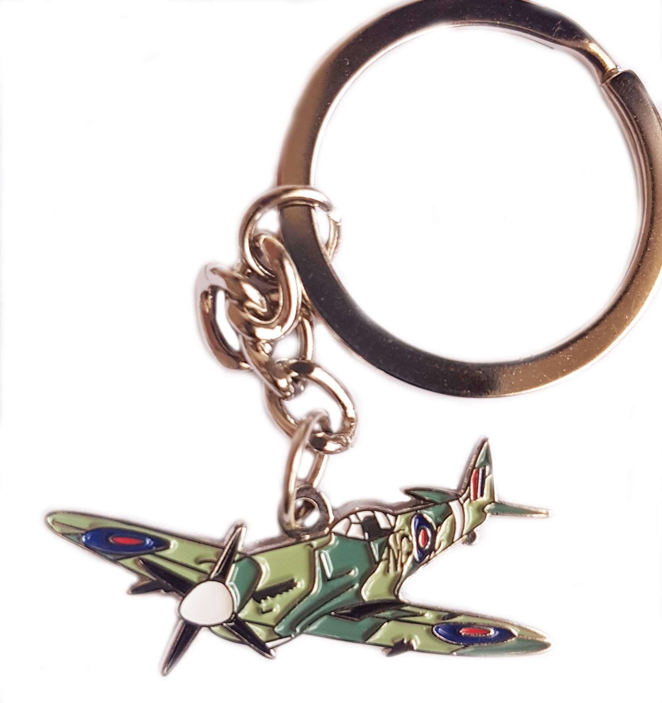 Spitfire Design Keyring Chrome Metal Enamel Gift Boxed