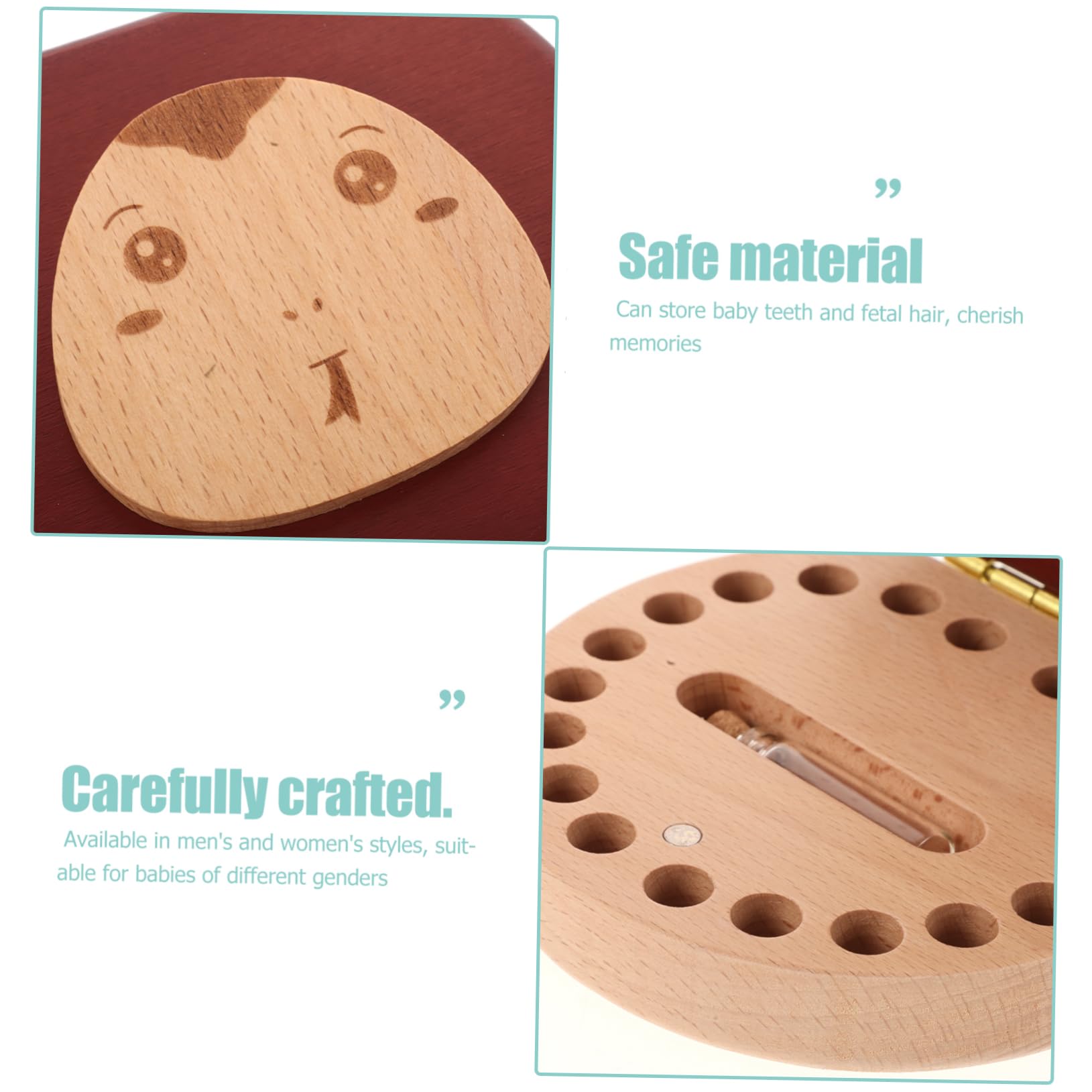Toyvian Caja de Recuerdos con Compartimentos y Etiquetas Fáciles de Usar de Madera para Dientes de Leche para Niños y Niñas