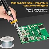 Set di saldatori da 60 W, temperatura regolabile da 180 a 450 °C, con interruttore, riscaldamento rapido in 15 secondi, 5 punte per saldare, pompa dissaldante, asta per saldare - 4