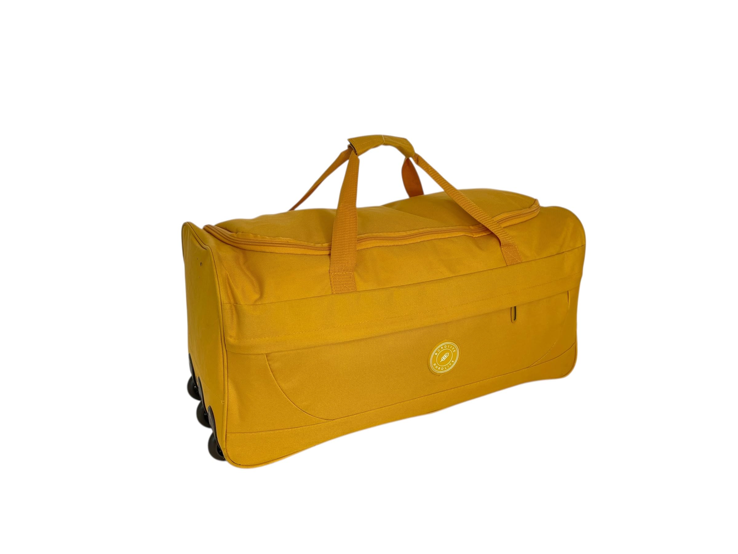 Grande borsa da viaggio con ruote, 96 litri, con ruote, spaziosa e di alta qualità, resistente, ideale come regalo per donne e uomini, Senape, 27", Valigia Trolley Holdall Case Bag