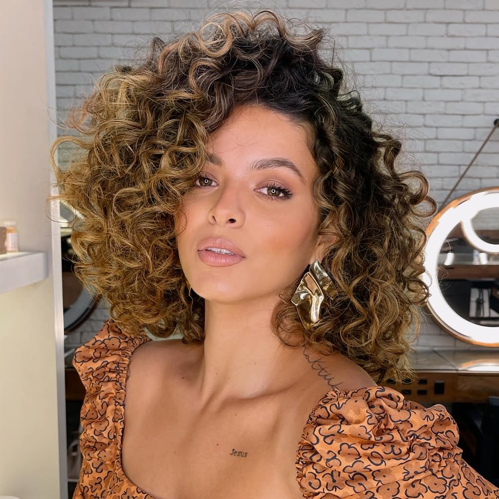 10 Inch Gogo Curl Crochet Hair 7 Packs Water Wave Synthetic Curly Hair for Women Ombre Light Brown Deep Ocean Wave 1B/27#