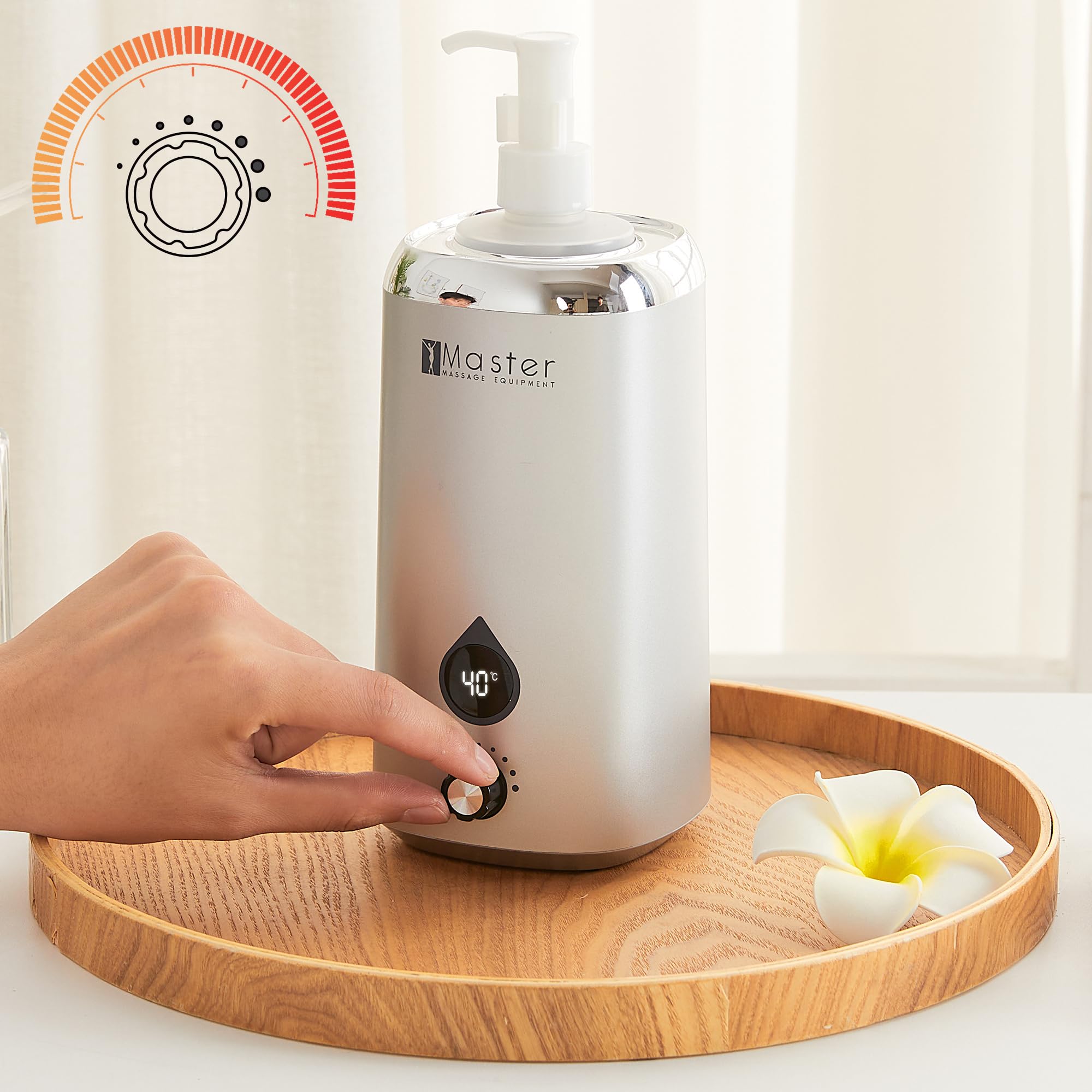 Master Massage Gen-II - Calentador de aceite para terapia de masaje y uso personal, calentador rápido de aceite y loción que calienta hasta 140 °C, diseño elegante y moderno (botella individual)