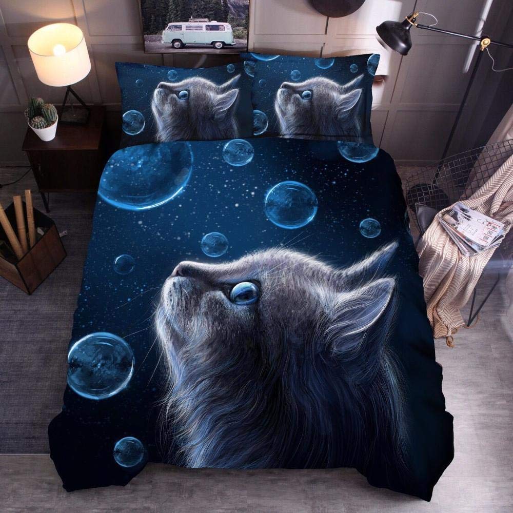 Parure de lit 210x210 cm avec housse de couette motif animal et taie