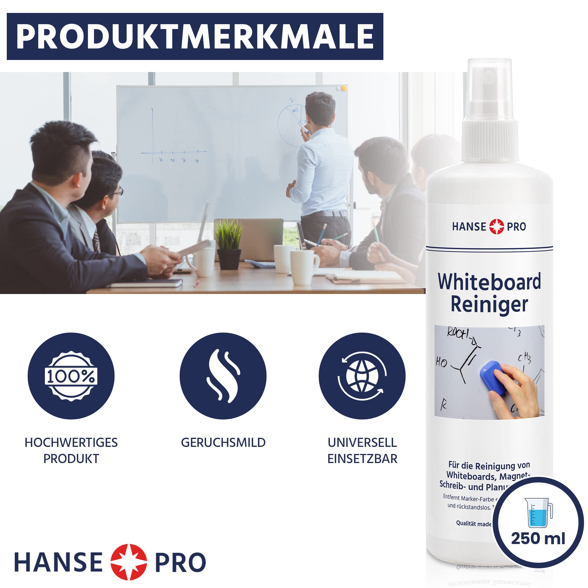 HANSE PRO Limpiador de pizarra blanca 250 ml Spray