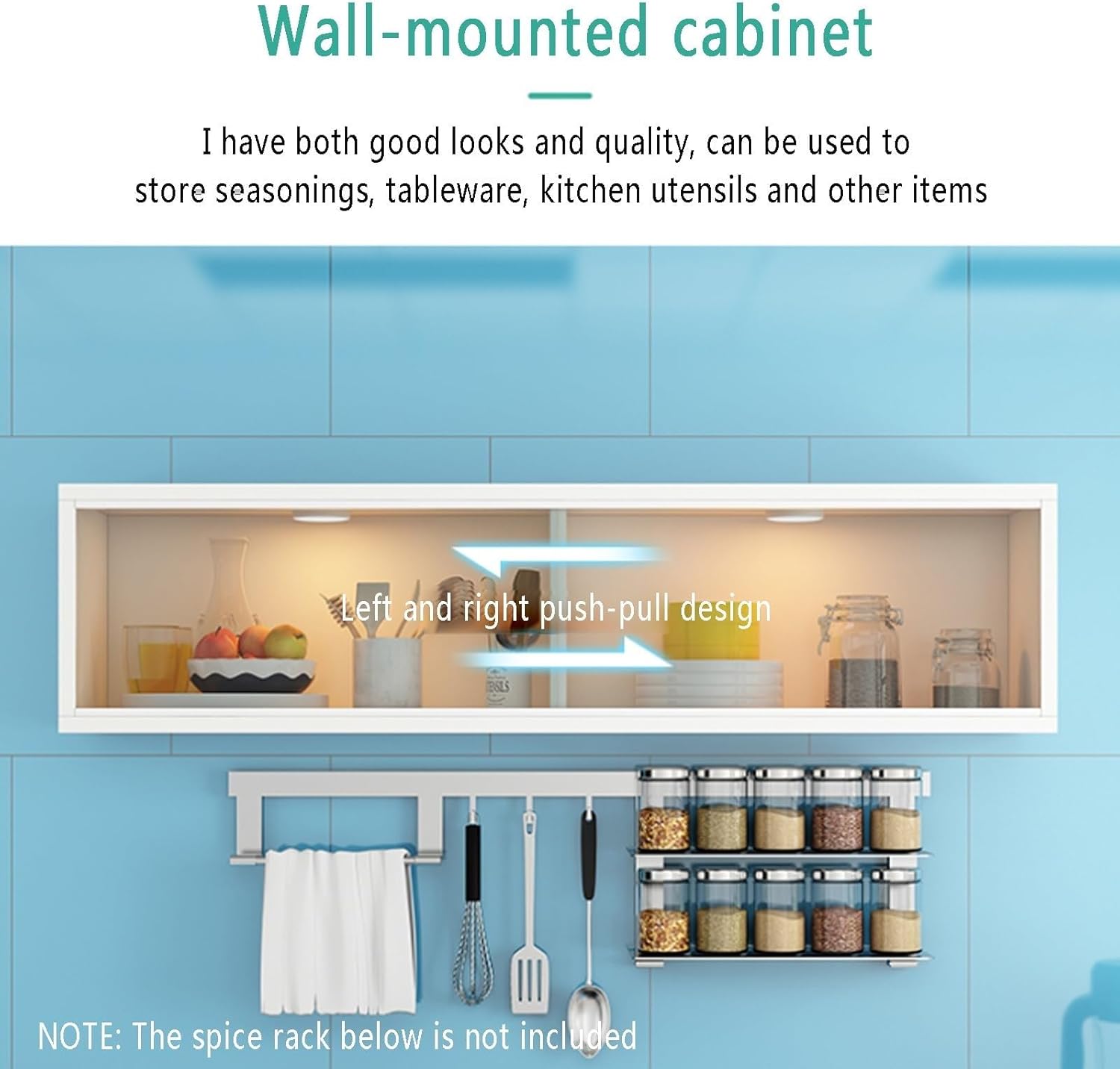 Solid Wood Wall Mounted Glass Display Cabinet Kitchen Cabinet Storage Narrow Wooden Display Stand for Bathroom Room Home Furnishing(White,80 CM)