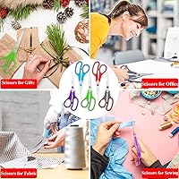 Vista 6 de Niutop - Juego de 5 tijeras a granel, tijeras multiusos de tela para costura afilada de 8 pulgadas para oficina, hogar, escuela secundaria