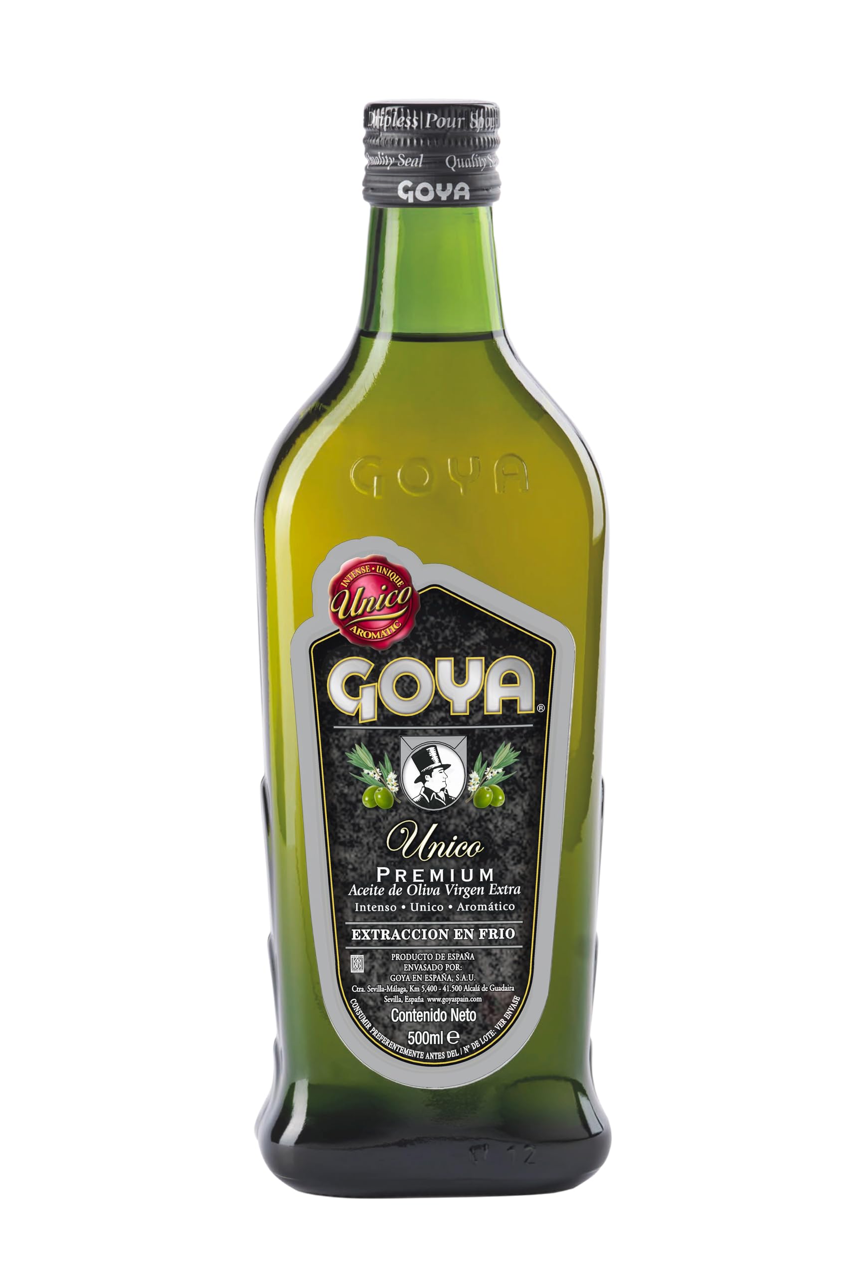Unique, Extra Virgin Olive Oil 500 ml, Picual Olives, Hojiblanca and Picuda from Seville, Cold Pressed, Ideal for Salads, Meats and Rice