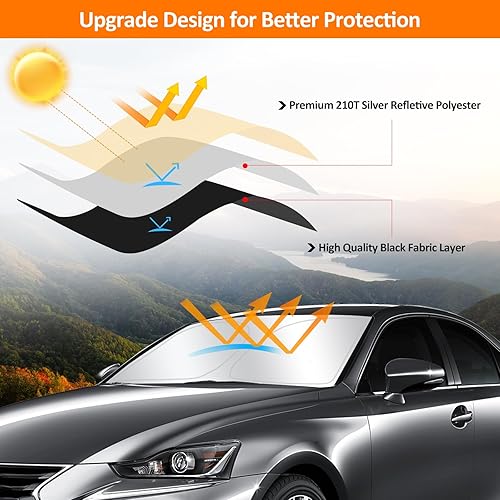 Miniatura 3 de D-Lumina Winshield - Parasol para Lexus is Sedan 2014-2020, protector solar frontal plegable bloquea los rayos UV, parasol para ventana, accesorios