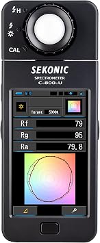 Sekonic C-800-U Spectrometer, Full-Spectrum Color Meter with SSI, TM-30, CRI & TLCI, 380n780nm CMOS Sensor, 4.3 Touchscreen, 1,600n40,000K Range for LED, HMI, Fluorescent & Flash