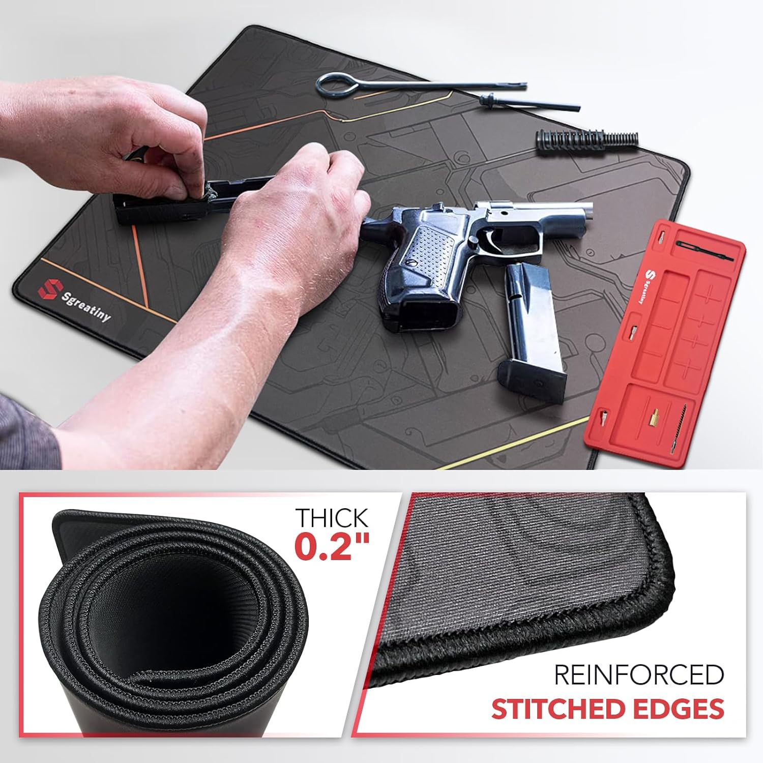 Large Gun Cleaning Mat,Work mat,Double Thickness Anti Slip Pads,Table-gripping Gunsmith Mat,Protective Workbench Mats,Rifle,Pistol,Shotgun Cleaning Mats for All Guns