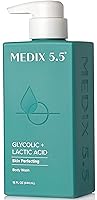 Vista 24 de Medix 5.5 Gel de Limpieza Corporal Exfoliante de Ácido Glicólico + Ácido Láctico Borrador de Protuberancias KP Exfoliante AHA para el Cuidado