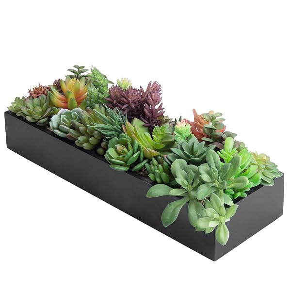 Charming Kitchen Table Centerpiece Ideas for Everyday Style 77 Modern Faux Succulent Rectangular Planter