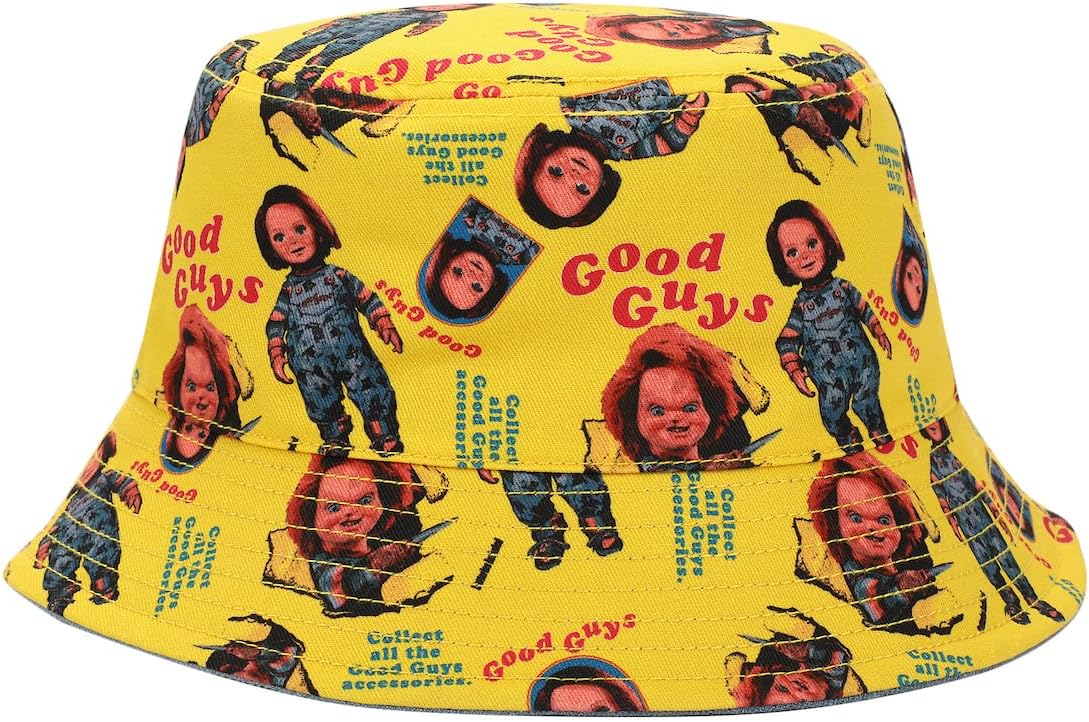 Bioworld Chucky Good Guys Denim and Roller Print Reversible Bucket Hat