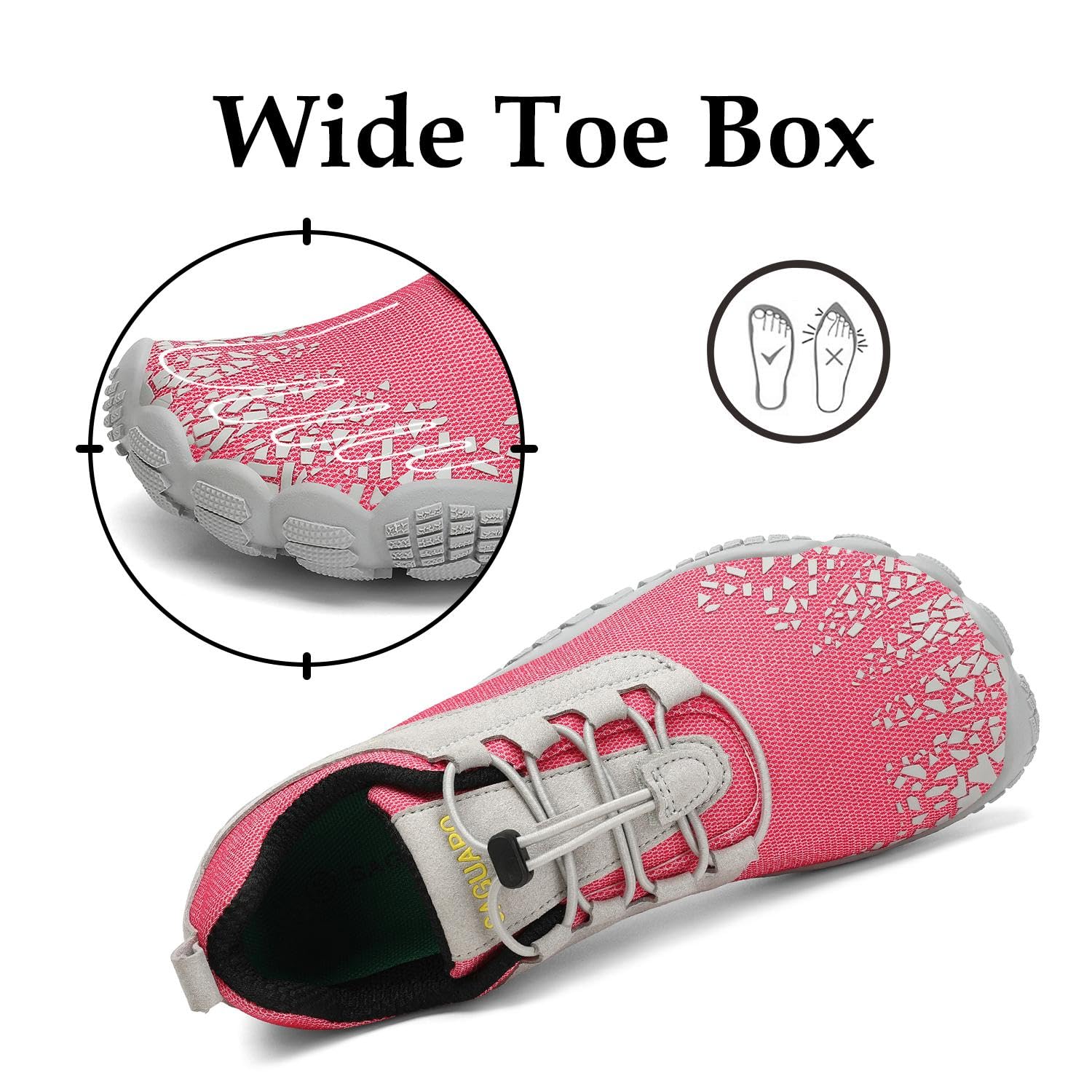 SAGUARO Scarpe Barefoot Minimaliste Uomo Donna - Scarpe Scogli Leggere Traspiranti Antiscivolo - con Padelle Larghe e Zero Gocce