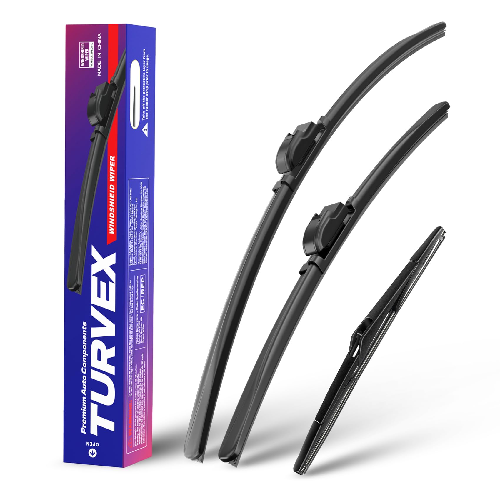 Wiper Blades for Kia CEED MK3 Hatchback Apr 2012 to Apr 2019, Complete Front Window Wiper and Rear Wiper Set, 26" 14" 12" Windscreen Wipers Blade Set - Quiet & Easy Installation (2+1) — view 16