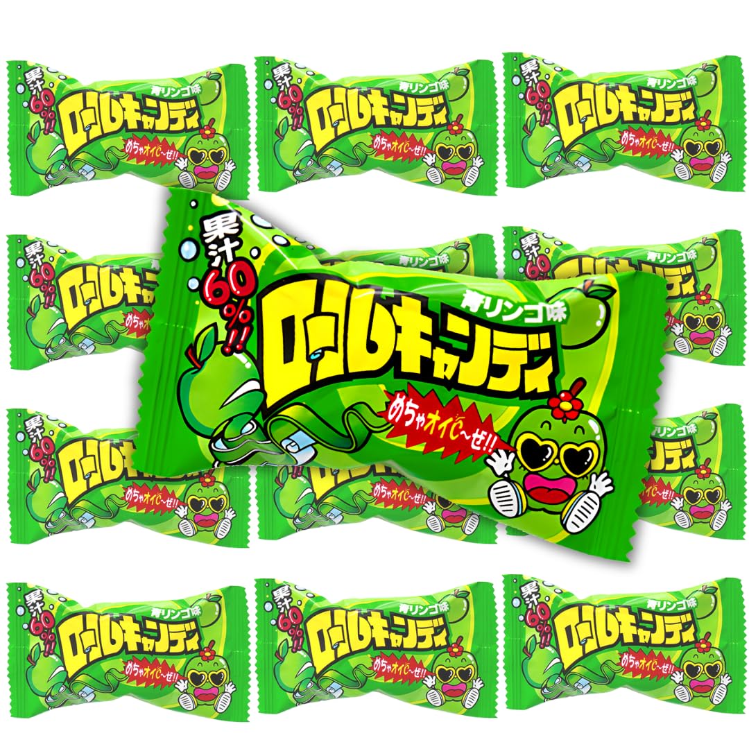 Amazon.co.jp: やおきん ロールキャンディ 青りんご味 12個 駄菓子
