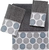 Vista 8 de Avanti Linens - Toalla de baño, toalla de algodón suave y absorbente (colección de círculos punteados, blanco)