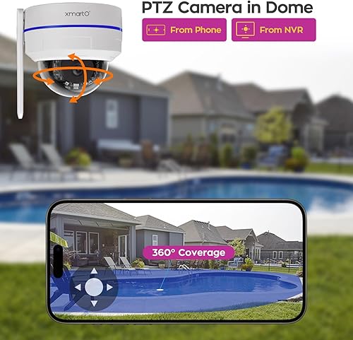 Miniatura 4 de xmartO AI Tracking Techo CAM 2K HD Metal Dome PTZ Cámara de seguridad inalámbrica con seguimiento automático, audio bidireccional y visión nocturna