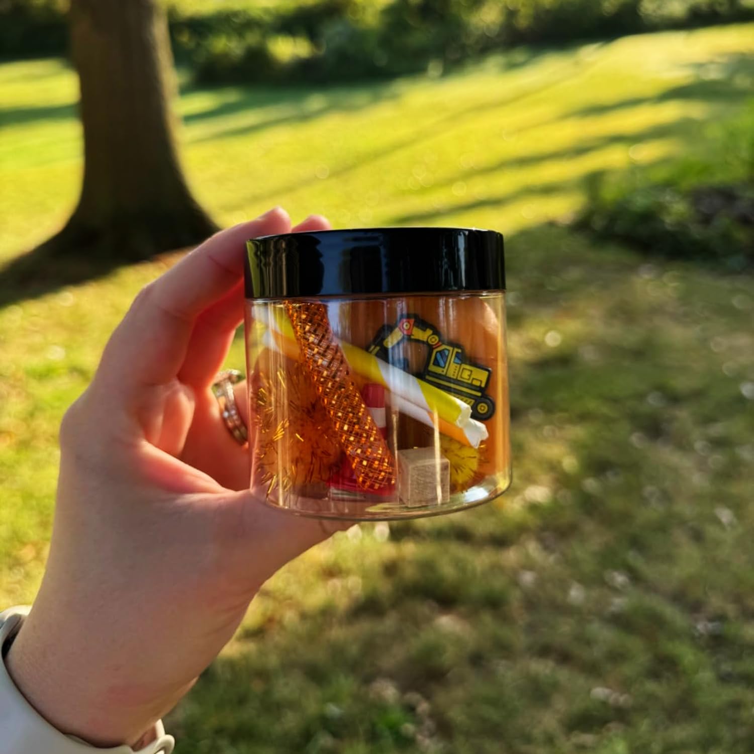Confezione da 48 barattoli in plastica trasparente da 170 g con coperchio nero, contenitori per burro per il corpo, contenitori per cosmetici, per ingredienti da cucina, perline, paillettes, lozioni