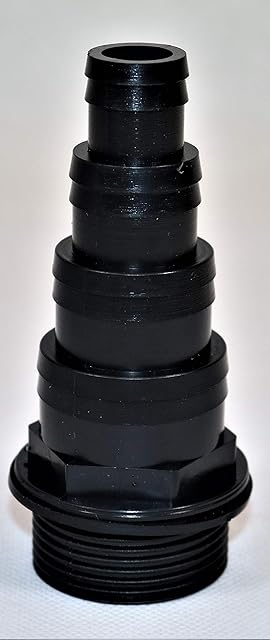 eco-filtration 1.25" BSP 4 STEPPED HOSETAIL BLACK KOI FISH POND TANK PUMP FILTER PIPE FITTING
