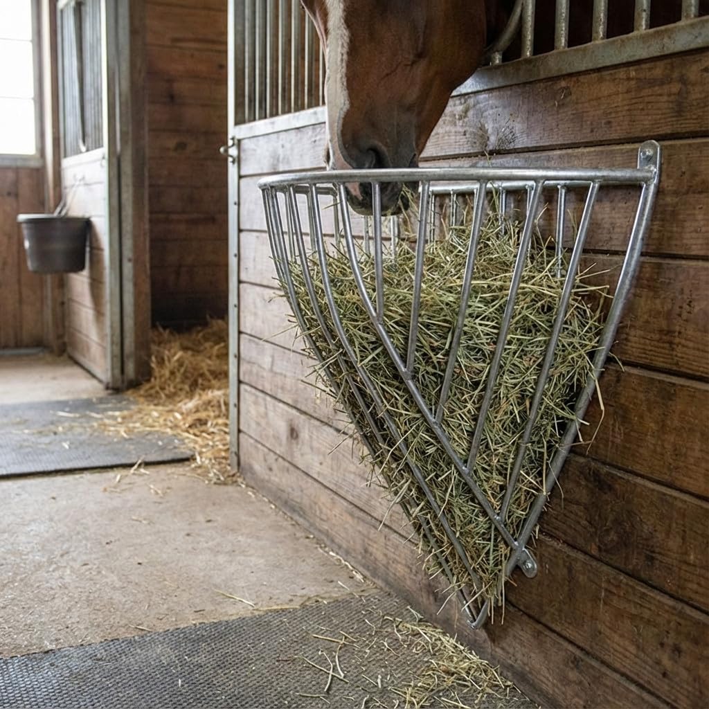 Suinga Comedero Forrajera Caballos en Esquina, 87x60x55 cm - Comedero de Forraje para Caballo