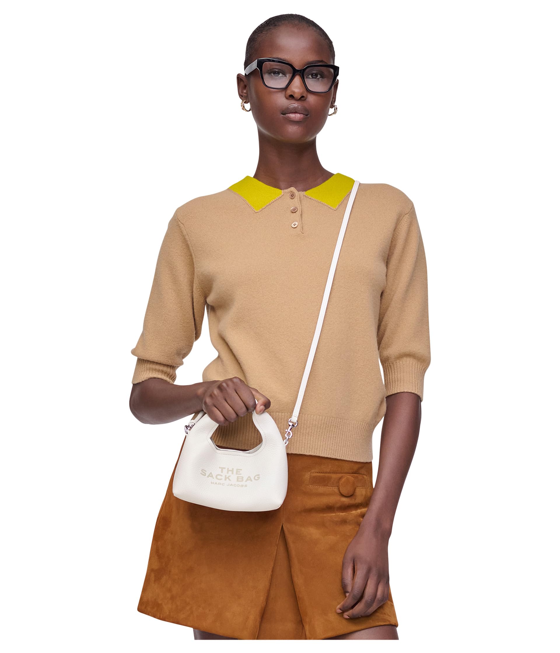 MARC JACOBS The Micro Crossbody Sack, Bag para Mujer, Color Blanco