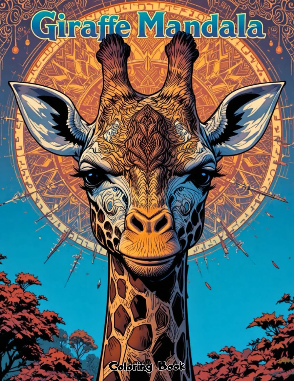 Savannah Elegance: Giraffe Mandala Coloring Pages for Adults to Unwind and Relax