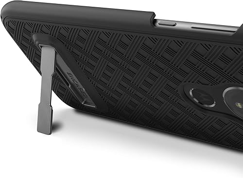 Miniatura 4 de ENCASED Moto G7 Power Belt Case con Kickstand (2019 Slimline) Cubierta ultra fina con clip de funda - Negro