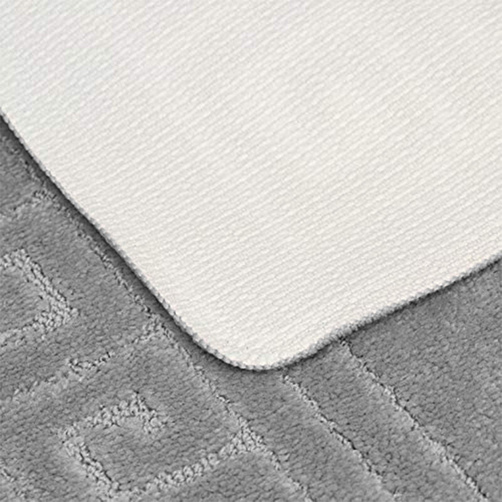 Greek Bath Mat 2 Pcs Set Non-Slip Bath Rug Toilet Mat Washable Bathroom Mats Rugs Absorbent Soft Rug for Bathtub Bathroom Includes 1 Bath Mat (50 X 80cm) And 1 Pedestal Mat (50 X 40cm) (GREY) - Image 3