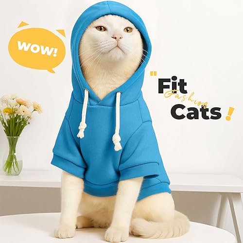 Miniatura 10 de PETCARE Sudadera con capucha para perros pequeños, suéter rojo cálido de forro polar suave con bolsillo, suéteres para cachorros de otoño e