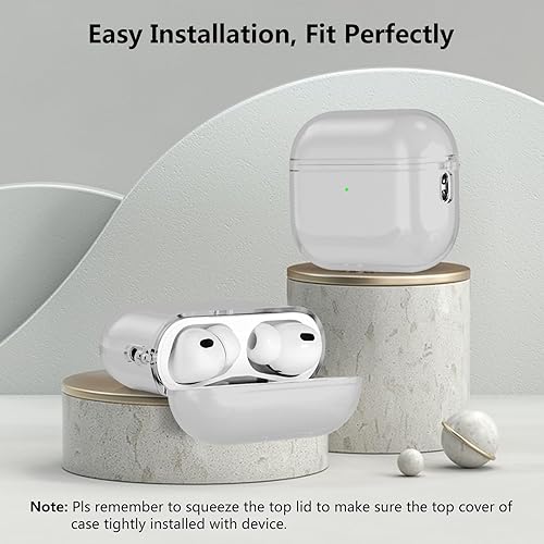 Vista 10 de Funda para Airpods Pro 2 con purpurina transparente, protector transparente de TPU suave para Airpod Pro de 2ª generación, protección completa