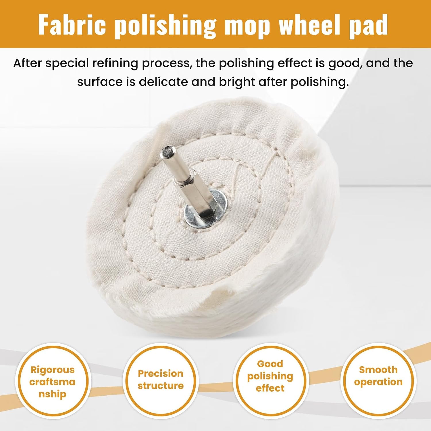 4" Cloth Polishing Mop Wheel Pad for Power Battery Drill Buffing Grinder