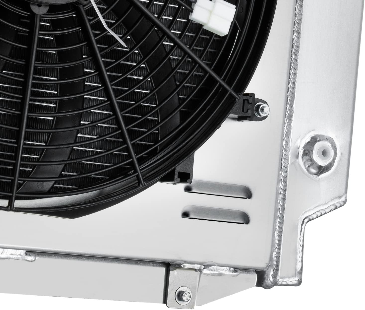Aluminum Radiator for 1966-1977 Ford Bronco 3.3L L6 5.0L V8, 3 Row Radiators Electric Fan Shroud Thermostat Kit Combo