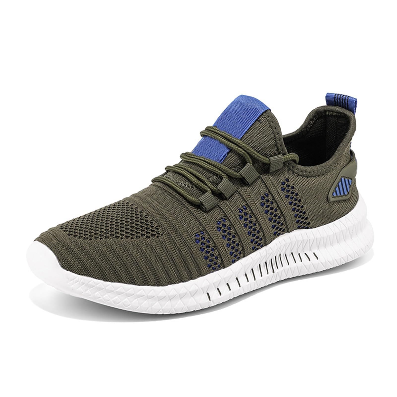 Mens Tennis Shoes Slip on Workout Sneakers Non Slip Lace-Up Lightweight Walking Running Shoes Mesh Breathable Soft Sole