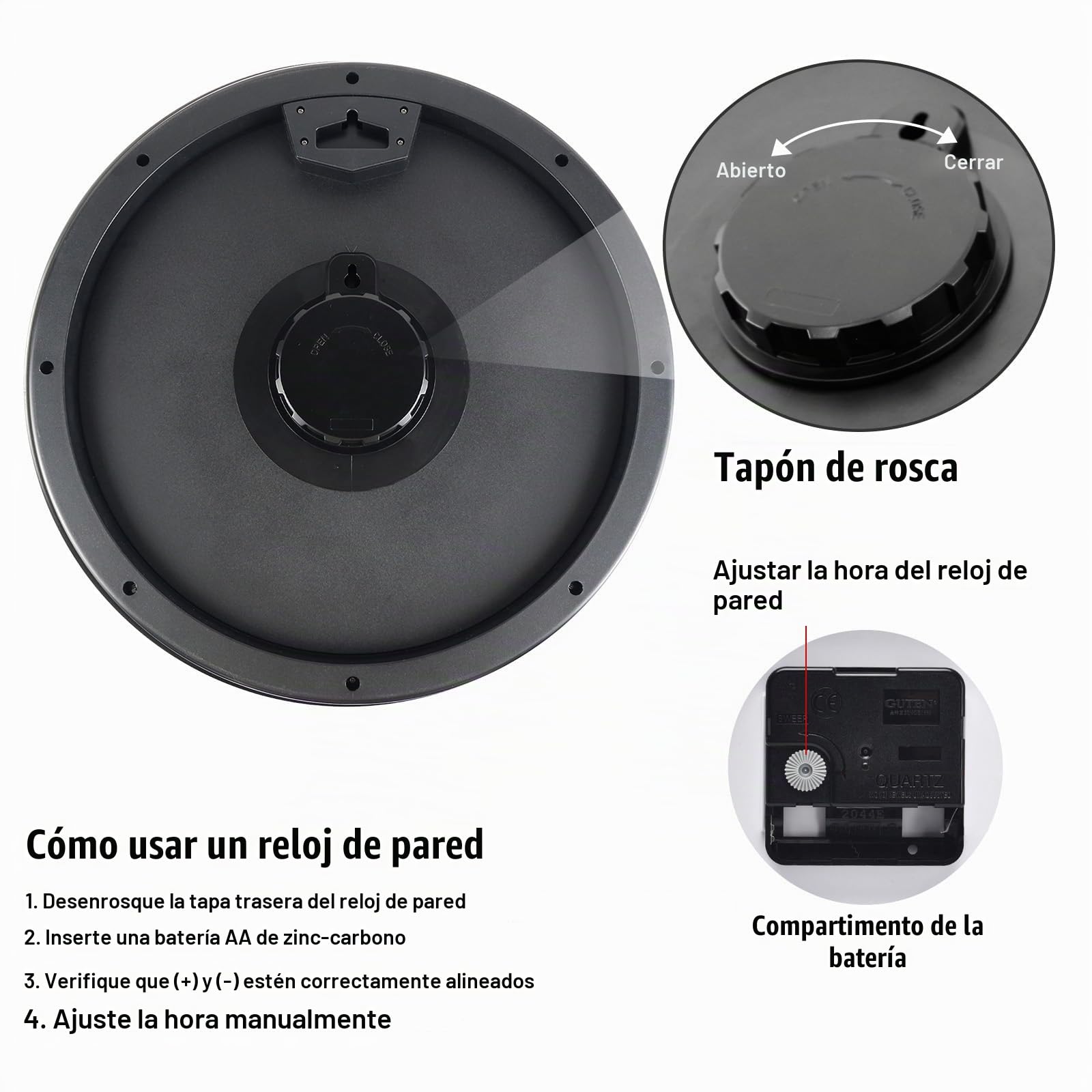 Reloj de pared para exteriores de 40 cm, resistente al agua, para jardín, exterior, resistente a la intemperie, grande, fácil de leer, silencioso, funciona con pilas, reloj de pared redondo