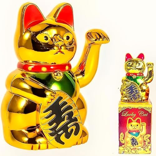 Gato de la suerte chino que agita los gatos de oro brazo de la fortuna pequeño que agita la suerte Feng Shui Gato de oro que agita el gato para la